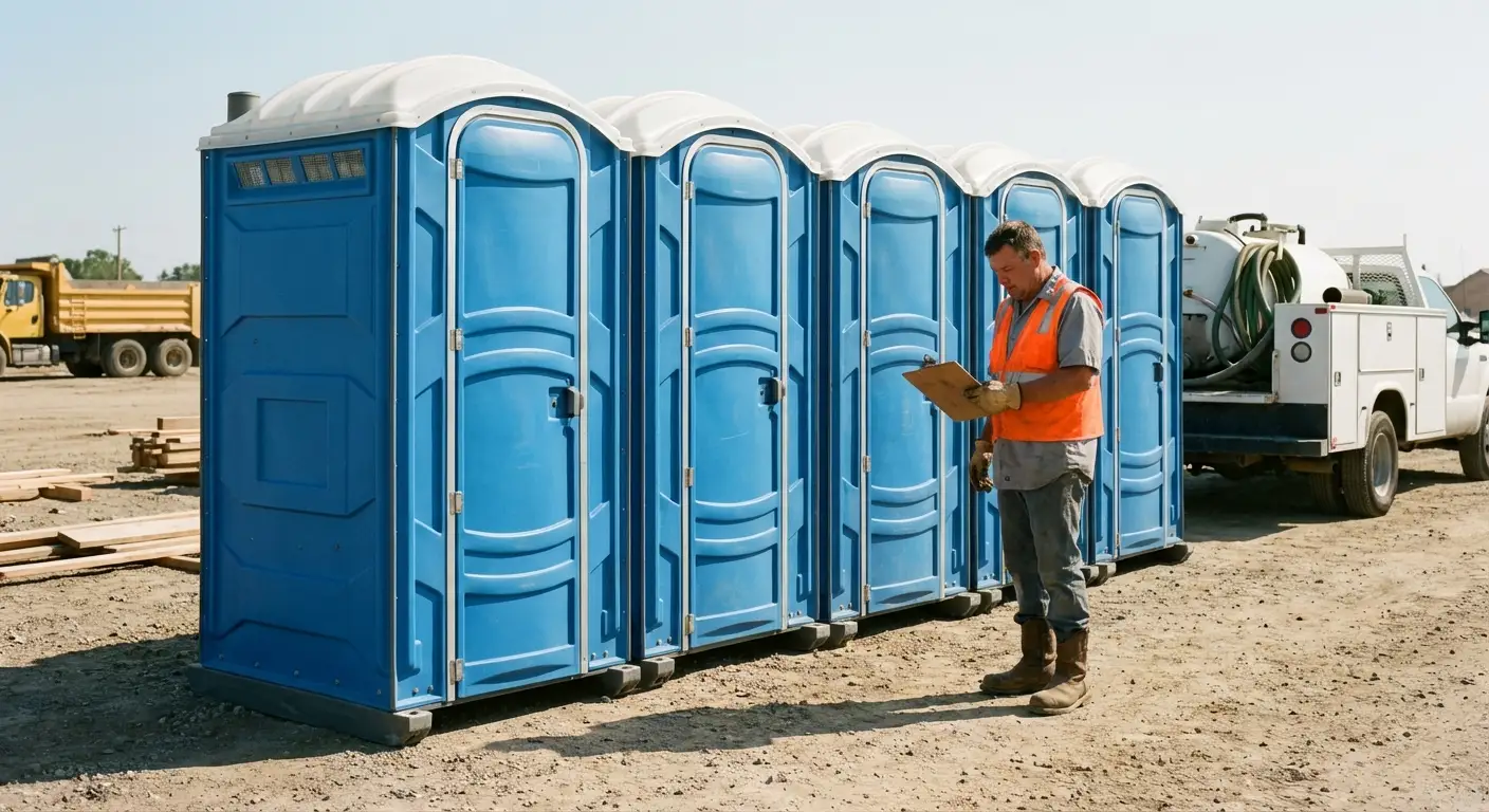 Portable toilet site planning and placement logistics in Rockledge, FL