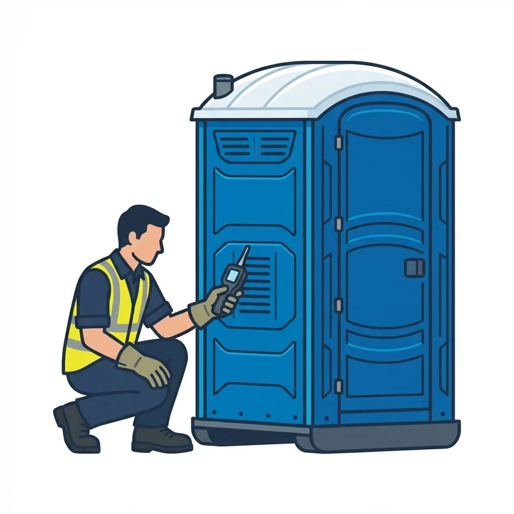 Infographic detailing causes of portable toilet odors in Rockledge, FL